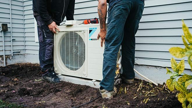 Central heat pump installed in Vancouver home