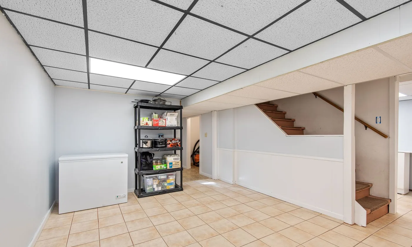 Finished basement protected by a sump pump and backup