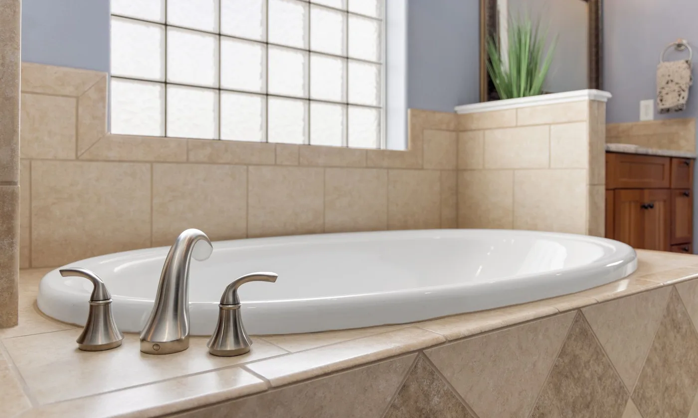 Modern bathtub with a wall-mounted filler