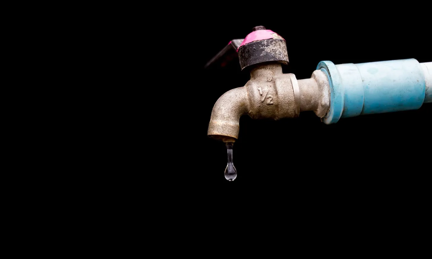 A single drop from a tap - the sign of a hidden leak